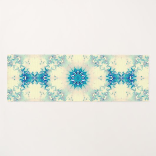 Bevroren, blauw winterpatroon van Snowflake Yogamat (Voorkant (horizontaal))