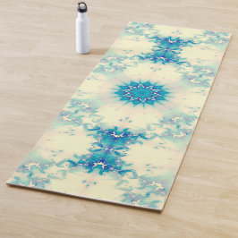 Bevroren, blauw winterpatroon van Snowflake Yogamat