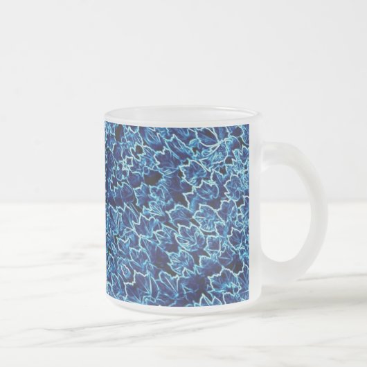 Bevroren Blauwe Klimop Cool Matglas Koffiemok (Rechts)