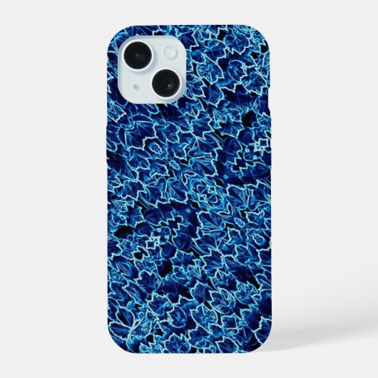 Bevroren Blauwe Klimop iPhone 15 Case (Achterkant)
