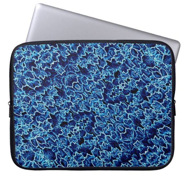 Bevroren Blauwe Klimop Laptop Sleeve (Voorkant)