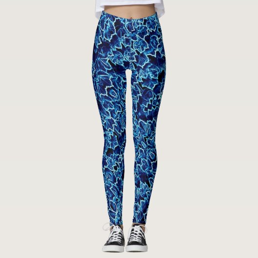 Bevroren Blauwe Klimop  Leggings (Voorkant)
