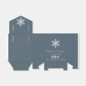 Bevroren Blauwe Winter Huwelijk Custom Bedankdoosjes (Uitgevouwen)