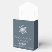 Bevroren Blauwe Winter Huwelijk Custom Bedankdoosjes (Geopend)