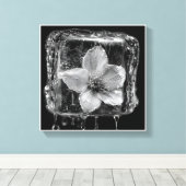 Bevroren Bloem Smeltend Ijs Canvas Afdruk (Insitu (Houten vloer))