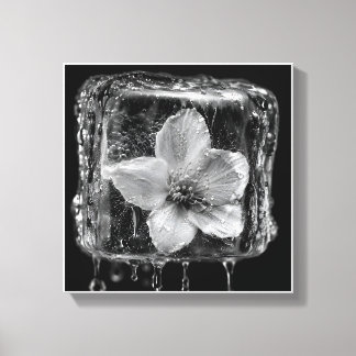 Bevroren Bloem Smeltend Ijs Canvas Afdruk