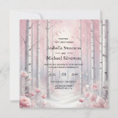 Bevroren bloemblaadjes in een winter bos bruiloft kaart (Voorkant)