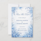 Bevroren Bloesems Onder Winter Save The Date (Voorkant)