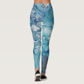 Bevroren bubbels, blauw, wit, cyaan leggings (Achterkant)