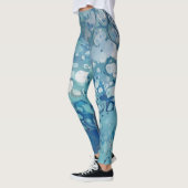 Bevroren bubbels, blauw, wit, cyaan leggings (Links)