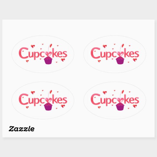 Bevroren cake-teken ovale sticker (Vel)