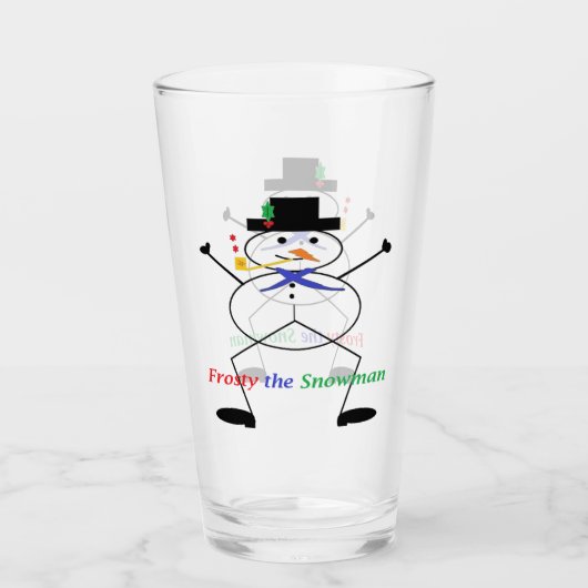 "Bevroren de Snowman" Drink glas (Voorkant)