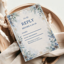 Bevroren Dennenkegel Winter Botanische Romantiek RSVP Kaartje