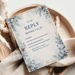 Bevroren Dennenkegel Winter Botanische Romantiek RSVP Kaartje