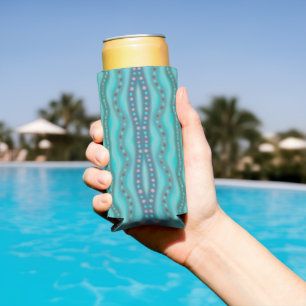 Bevroren dichroïsch strandglas abstract patroon seltzer blikjeskoeler
