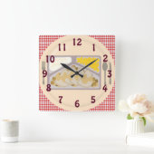 Bevroren Diner op een Bord Vierkante Klok (Huis)