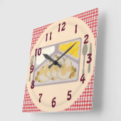 Bevroren Diner op een Bord Vierkante Klok (Hoek)