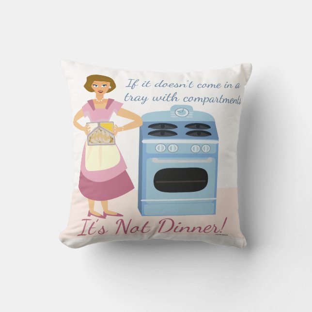 Bevroren diner Supper Slogan Kitsch Fifties Wife Kussen (Voorkant)