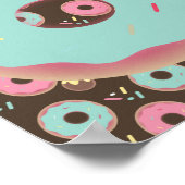 Bevroren Donut 3D Spikkels Muurkunst Teal Poster (Hoek)