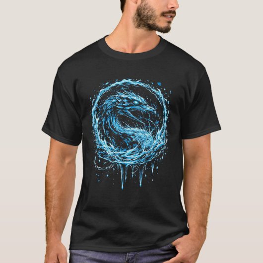 Bevroren Draak IJs Gevechtsembleem T-shirt (Voorkant)