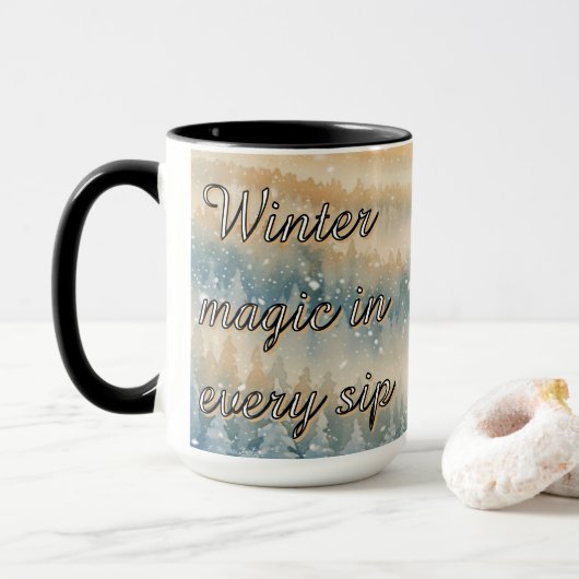 Bevroren Droom Sneeuwlandschap Mok (Met donut)