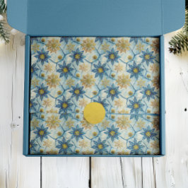 Bevroren elegantie blauw en goud sneeuwvlok tissuepapier