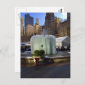 Bevroren fontain Bryant Park Manhattan New York NY Briefkaart (Voorkant / Achterkant)