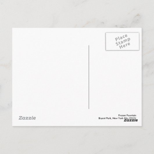 Bevroren fontain Bryant Park Manhattan New York NY Briefkaart (Achterkant)