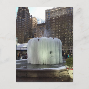 Bevroren fontain Bryant Park New York City NYC Briefkaart