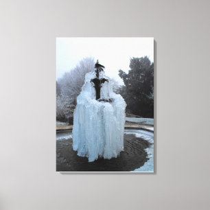 Bevroren fontein canvas afdruk