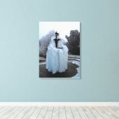 Bevroren fontein canvas afdruk (Insitu (Houten vloer))