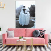 Bevroren fontein canvas afdruk (Insitu (Woonkamer))