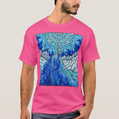 Bevroren fractals in het Glazen in lood venster T-shirt (Voorkant)