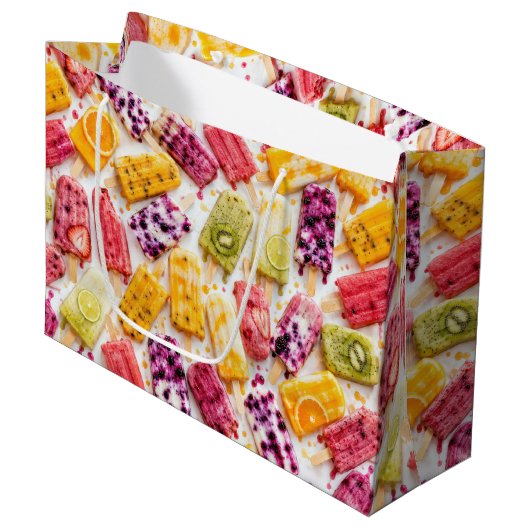 Bevroren Fruit Popsicles Abstract Groot Cadeauzakje (Voorkant Gekanteld)