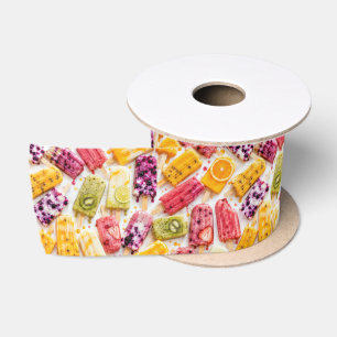 Bevroren Fruit Popsicles Abstract Satijnen Lint