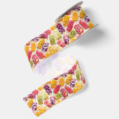 Bevroren Fruit Popsicles Abstract Satijnen Lint (Achterkant)