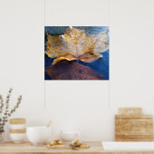 Bevroren Gele Esdoornblad Herfst Natuur Poster (Keuken)