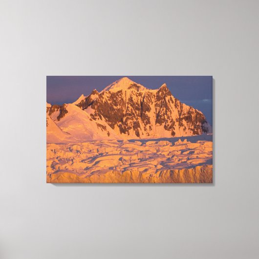 bevroren gletsjer berglandschap langs de canvas afdruk (Voorkant)