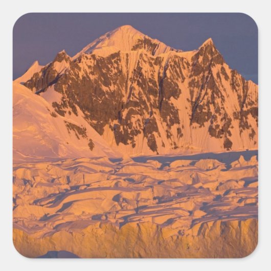 bevroren gletsjer berglandschap langs de vierkante sticker (Voorkant)