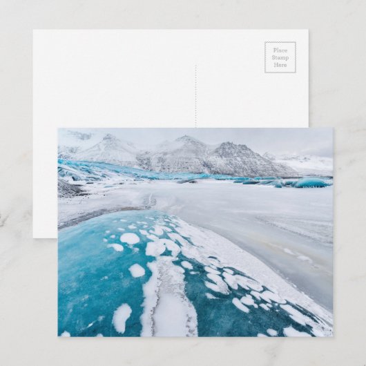 Bevroren gletsjerijs, IJsland Briefkaart (Voorkant / Achterkant)