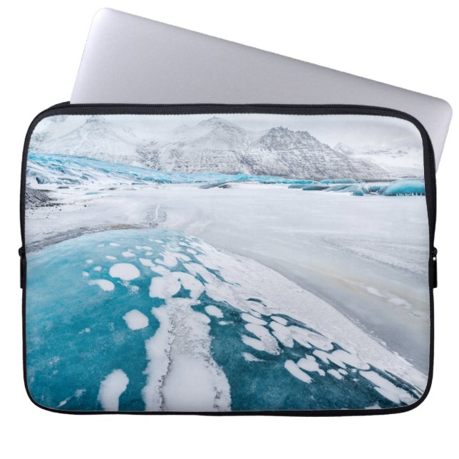 Bevroren gletsjerijs, IJsland Laptop Sleeve (Voorkant)