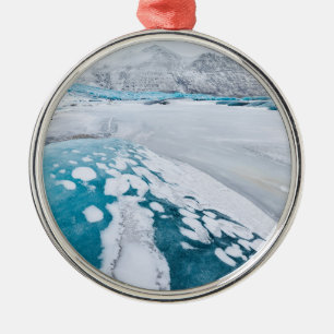Bevroren gletsjerijs, IJsland Metalen Ornament