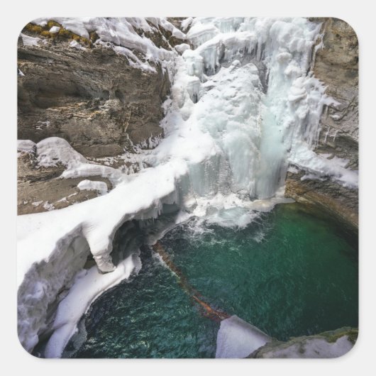 Bevroren Herfsten bij Johnson Creek, Alberta Vierkante Sticker (Voorkant)