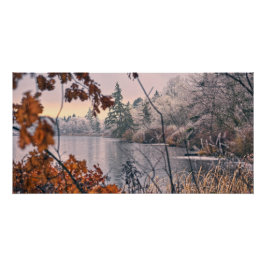 Bevroren herten meer. perfect poster