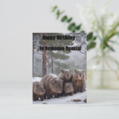 Bevroren Hol: Australisch Wombat-gezin, Verjaardag Briefkaart (Staand voorkant)
