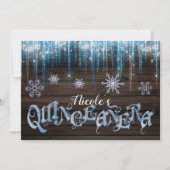 Bevroren Icicles Winter Wonderland Quinceañera Par Kaart (Voorkant)