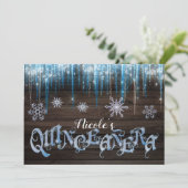Bevroren Icicles Winter Wonderland Quinceañera Par Kaart (Staand voorkant)