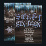 Bevroren Icicles Winter Wonderland Sweet 16 Sixtee Kaart<br><div class="desc">aanpassen voor elke gebeurtenis</div>