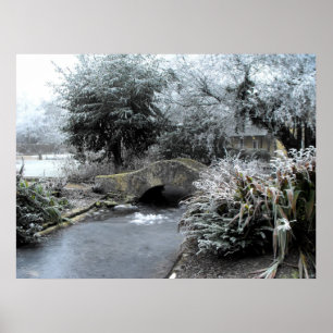 Bevroren ijs in een tuin van Somerset Poster