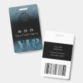 Bevroren Ijs op Zwarte VIP met Logo Badge (Voor- en achterkant)